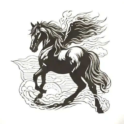 Thunder Coming From A Horse With Sun Shining