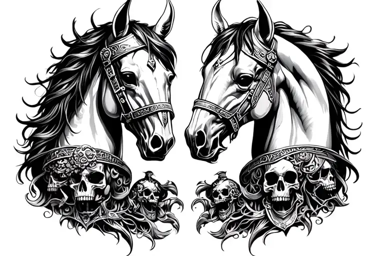 Skull Knights And Evil Horses