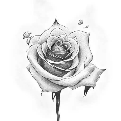 Black Rose Woth Stem