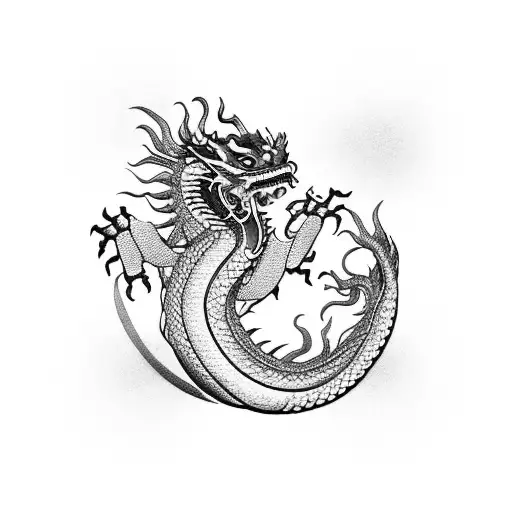 Chinese Dragon Wrapped Aroound A Pocket Watch