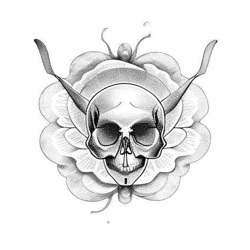 Butterfly Coming Out From A Skull