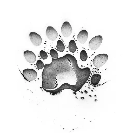 Dog Paw Print With Forest