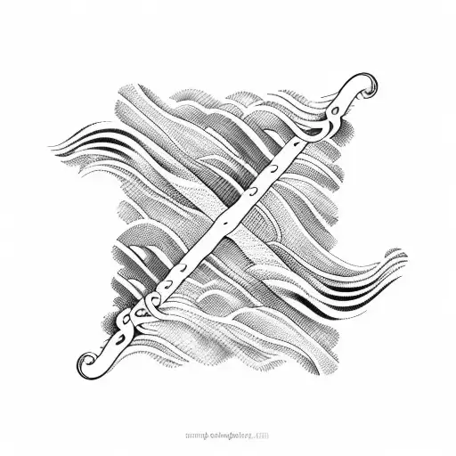 Musical Notes Forming Waves In The Ocean