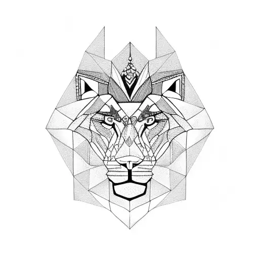 Geometric Lion And Tiger