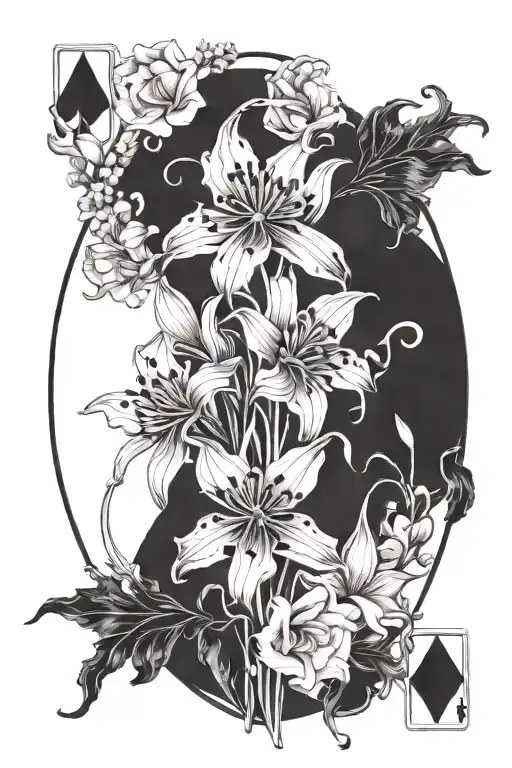 Lycoris Radiata Flowers Joker Card Design Featuring