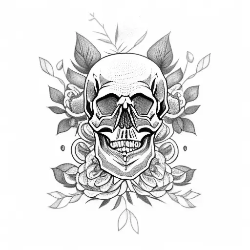 Skull And Peonies