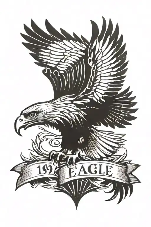 Eagle With Open Wings And The Date 1924