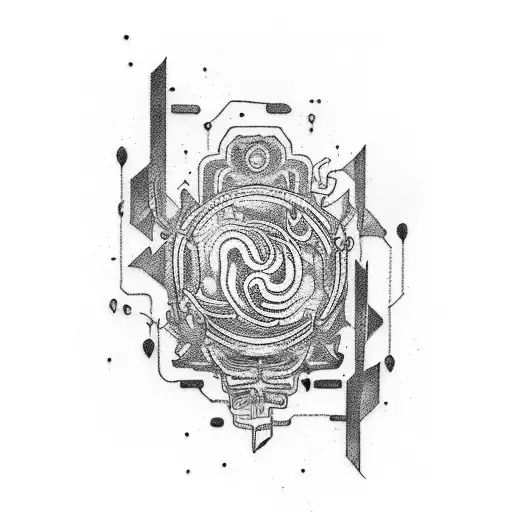 Combine Elements Of Hardstyle Music And Abstract Drawing In A Tattoo Design