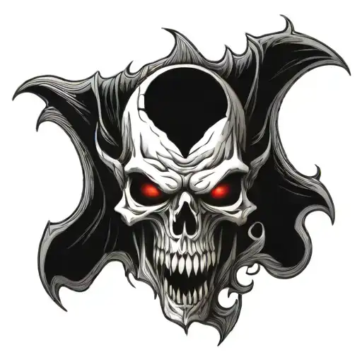 Vampire Fang Skull No Lower Jaw Shoulder