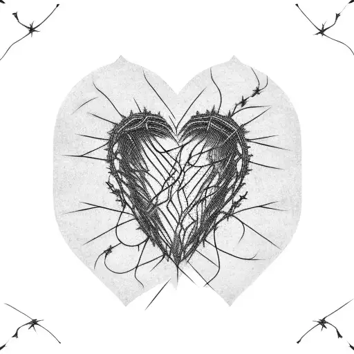 Broken Heart Wrapped In Barbed Wire