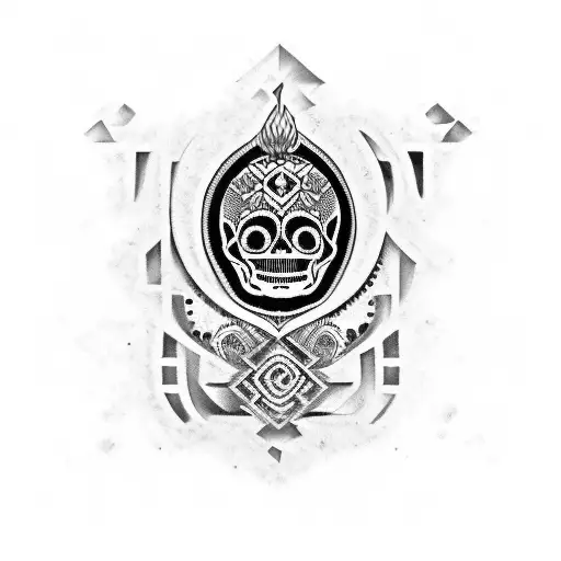 Aztec Skull Leg Sleeve