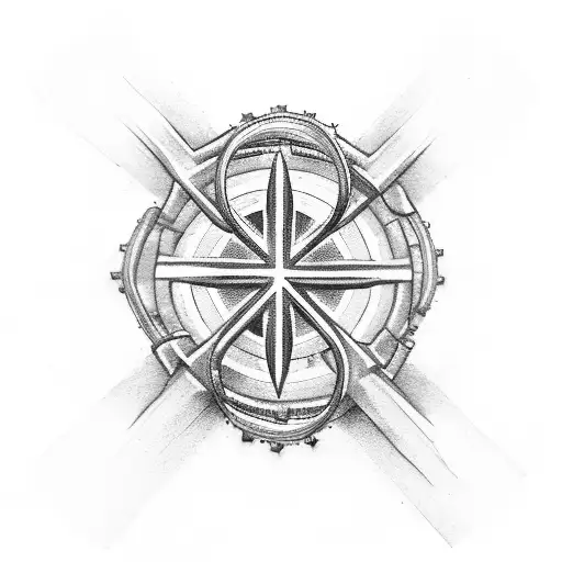 A Bicycle Chain Forming The Shape Of A Christian Cross