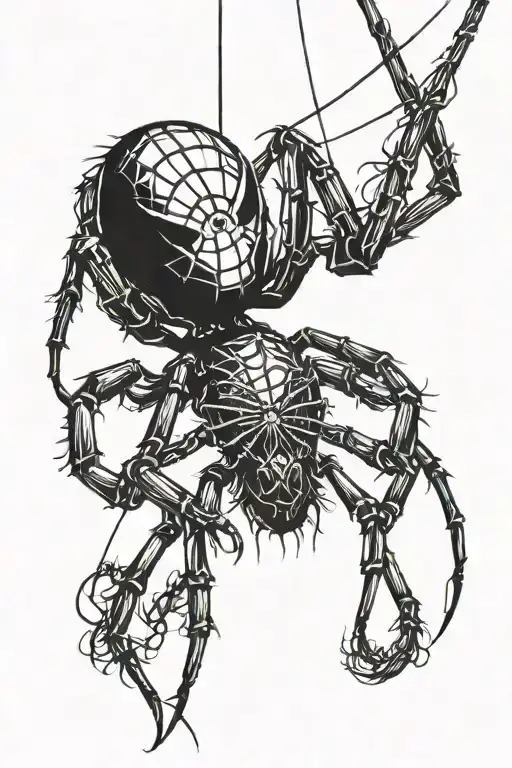 The Spider Is Hanging Down From Their Laces