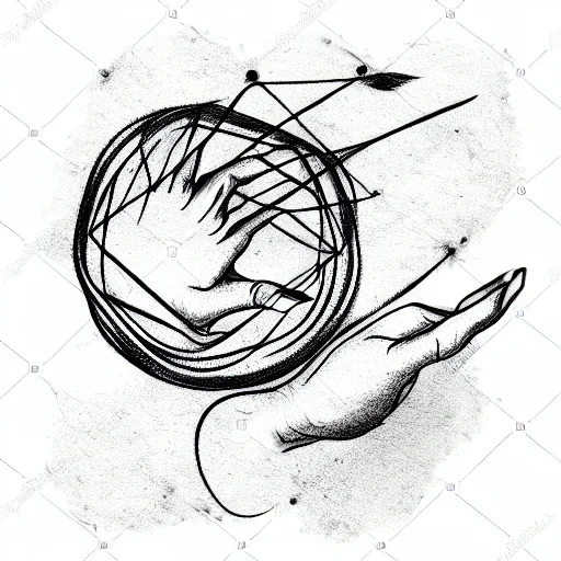 Witch Hand With Floating Ball Of Yarn