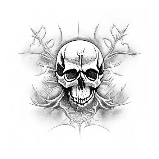 Death Metal Trees Skull Art