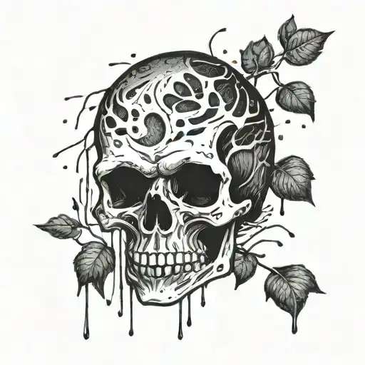 Depression Skull Rain Falling In Skull