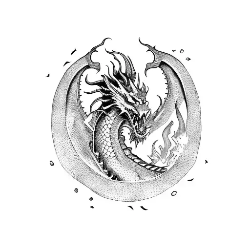 Large Dragon Breathing Fire