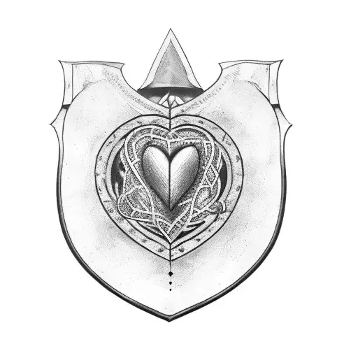 Real Heart Shaped Broken Shield
