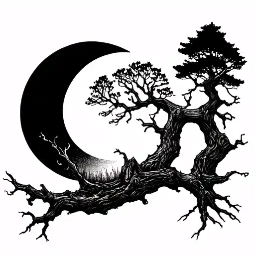 Dead Tree And Half Moon