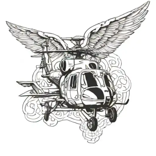 Angel Michael Wings Army Helicopter