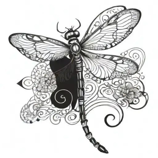 Dragonfly With Infinty Sign As Body
