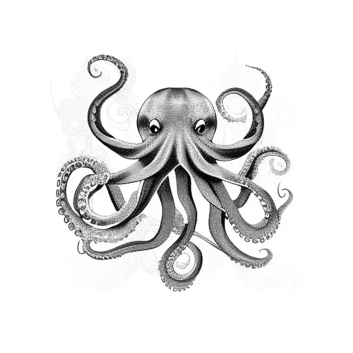 Octopus With Exotic Flowers