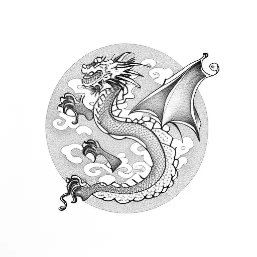 Dragon With Cherry Blossoms