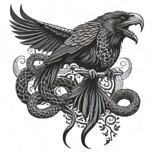 Snake And Raven