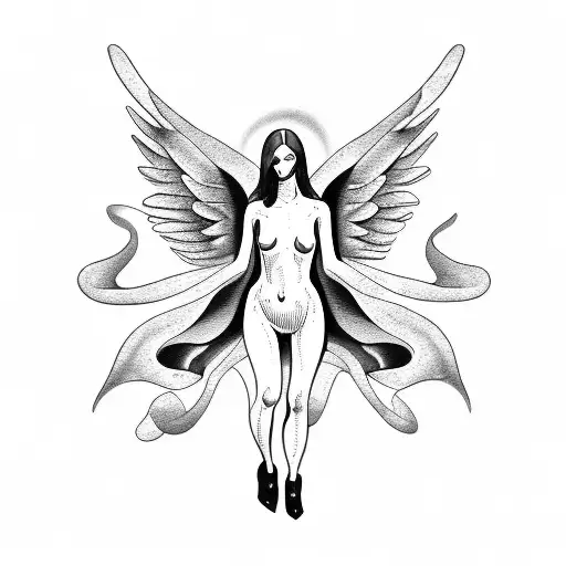 Nude Woman Angel Skinny