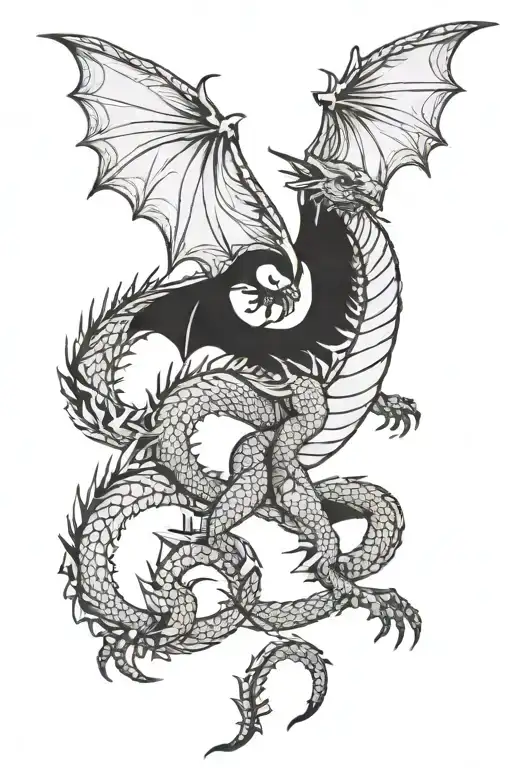 Dragon Standing Tall With Spread Wings
