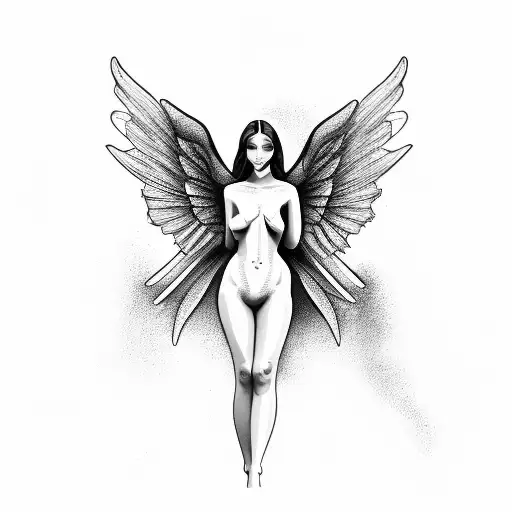 Nude Woman Angel Pretty Face Detailed Body