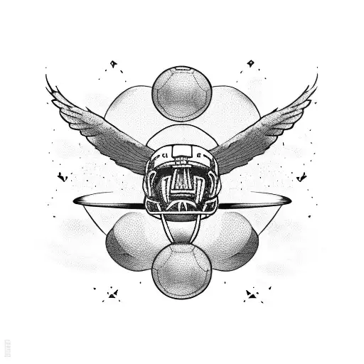 Football Player Soaring Through The Sky