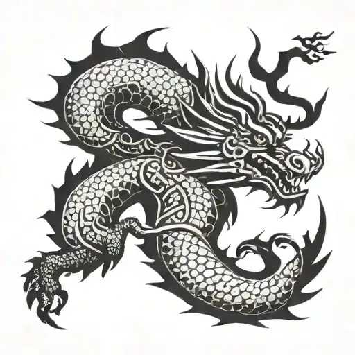 Dragon In Chinese Style Turkic Tribes
