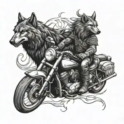 Viking Wolf And Motorcycles