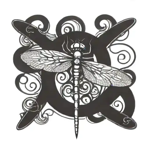 Dragonfly With Infinty Sign As Body