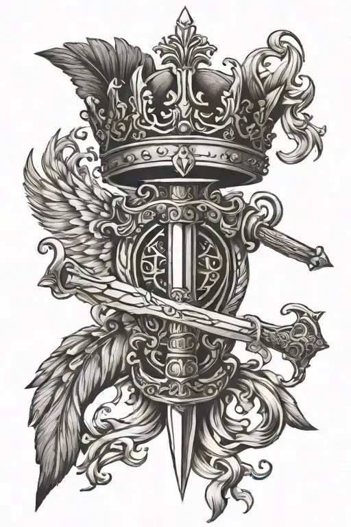 Crown And Sword And Wings
