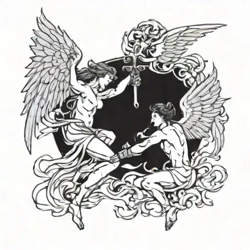 Angel And Daemon Women Fighting Each Other