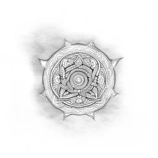 Hindu Symbol Leg Design