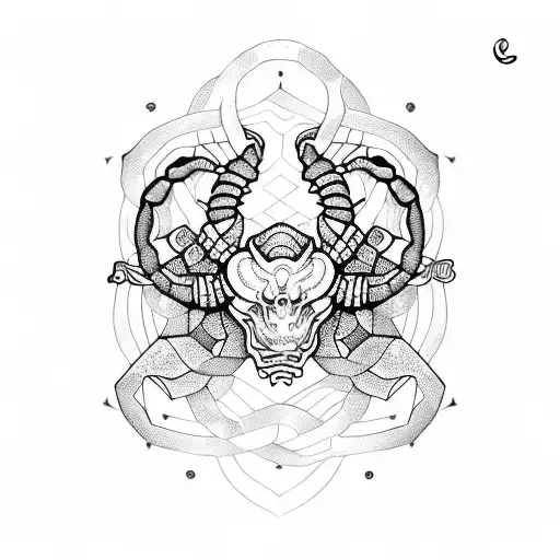 Scorpio And Leo Symbols Intertwined