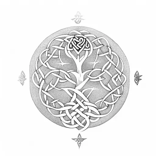 Celtic Tree Of Life With The Letter M