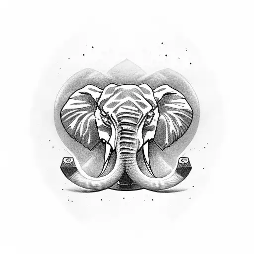 Vaping-themed Tattoo Featuring Red Bull Elephants