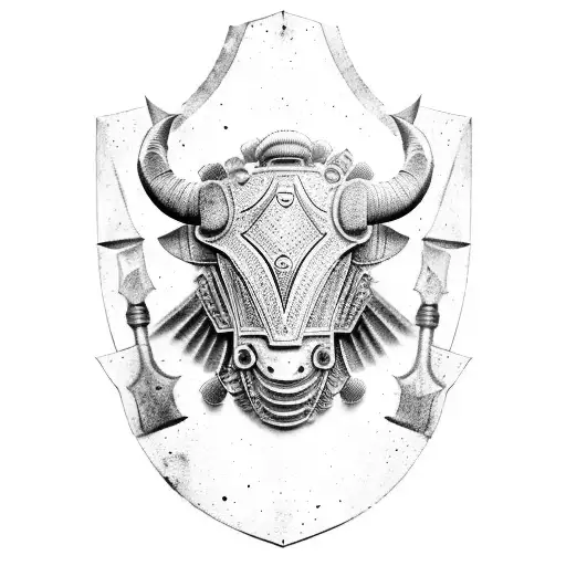 A Roman Shoulder Armor Plate With A Raging Bull