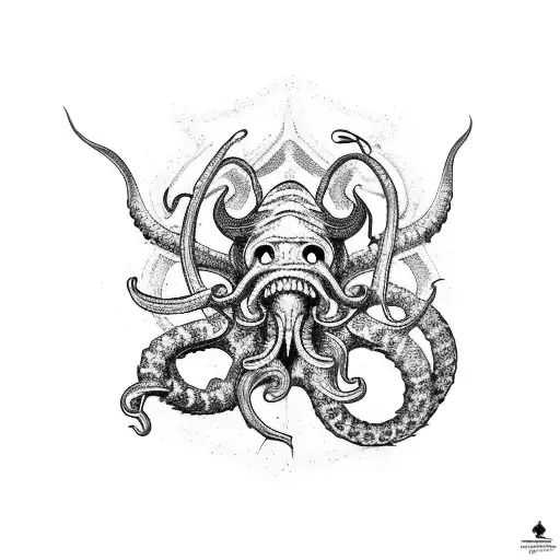 Kraken Attacking Game Fish Boat