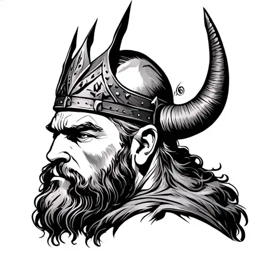 A Viking With A Scar On His Head And Crown