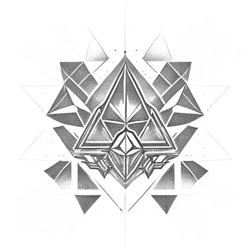 A Pixelated Triforce Symbol Surrounded By Cyberpunk Elements