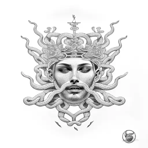 Medusa With A Crown Of Snakes