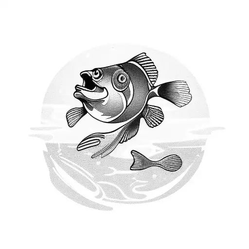 Girl In Fish Bowl With Fighting Fish Outside Bowl Looking In