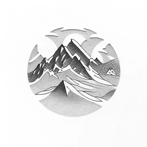 Majestic Mountain Range With A Hidden Wedding Ring Nestled Within The Peaks