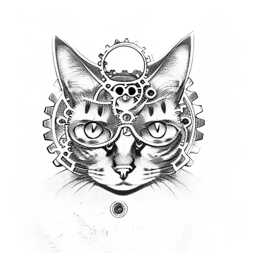 Steampunk Cat With Gears And Cogs