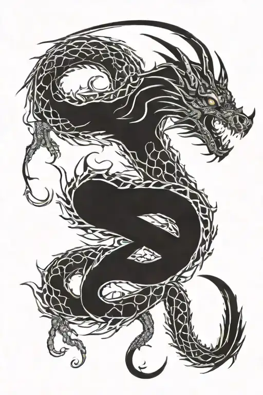 Dragon With Roman Numerals